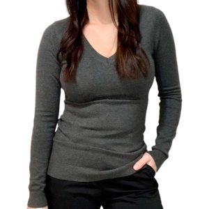 Dark Gray V Neck Sweater